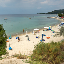 CHALKIDIKI, CENTRAL MACEDONIA, GREECE - AUGUST 25, 2014: Seascape of Castello beach at Sithonia peninsula, Chalkidiki, Central Macedonia, Greece