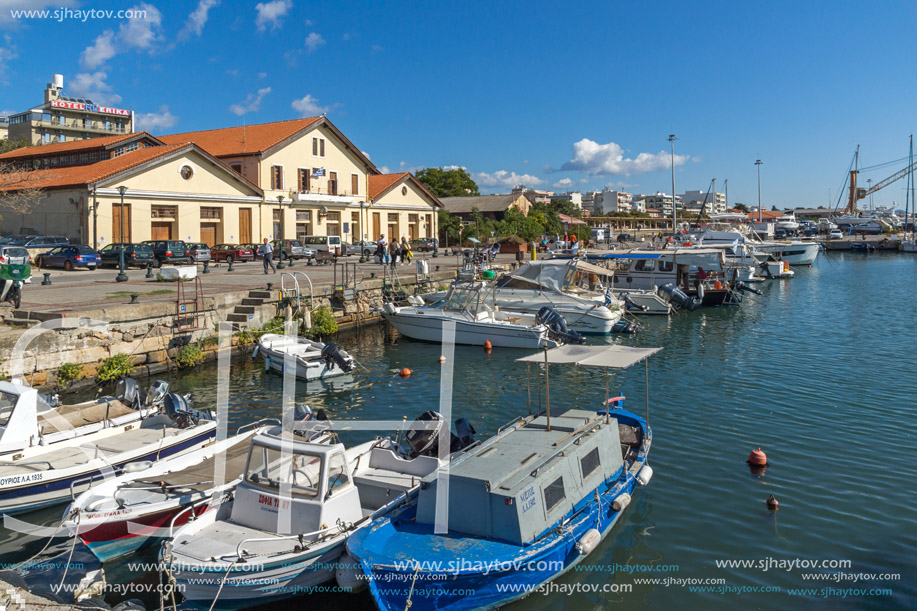 ALEXANDROUPOLI, GREECE - SEPTEMBER 23, 2017:  Port and Panorama to town of Alexandroupoli, East Macedonia and Thrace, Greece