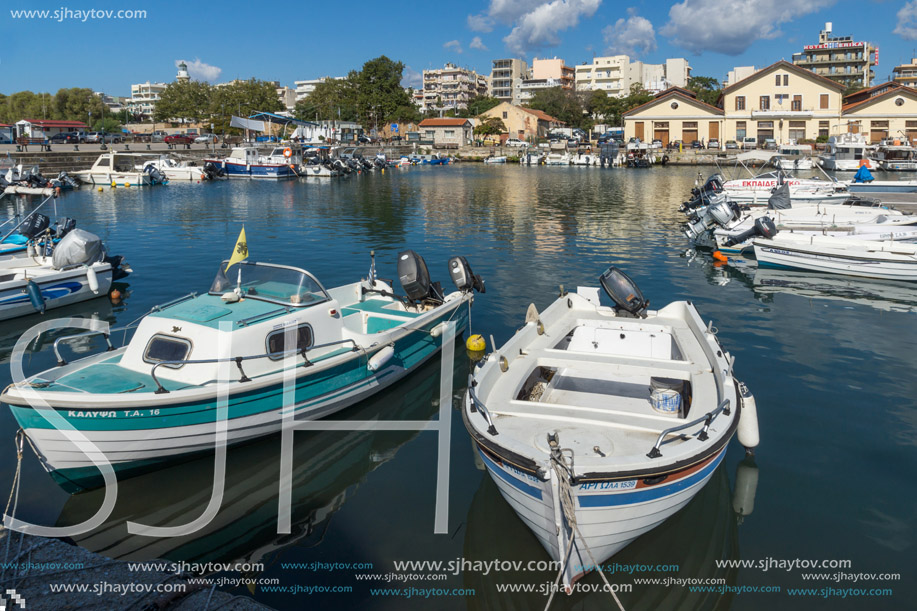 ALEXANDROUPOLI, GREECE - SEPTEMBER 23, 2017:  Port and Panorama to town of Alexandroupoli, East Macedonia and Thrace, Greece