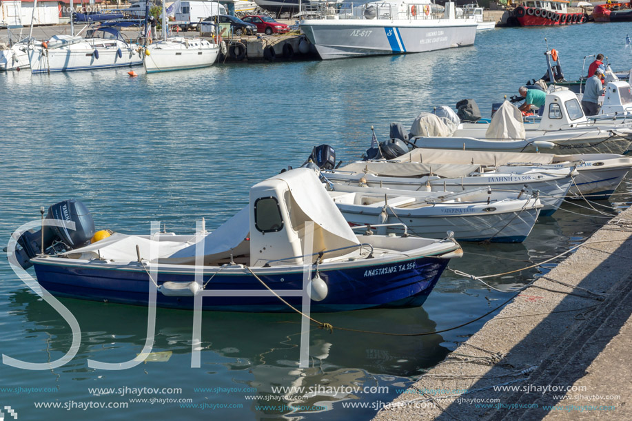 ALEXANDROUPOLI, GREECE - SEPTEMBER 23, 2017:  Port and Panorama to town of Alexandroupoli, East Macedonia and Thrace, Greece