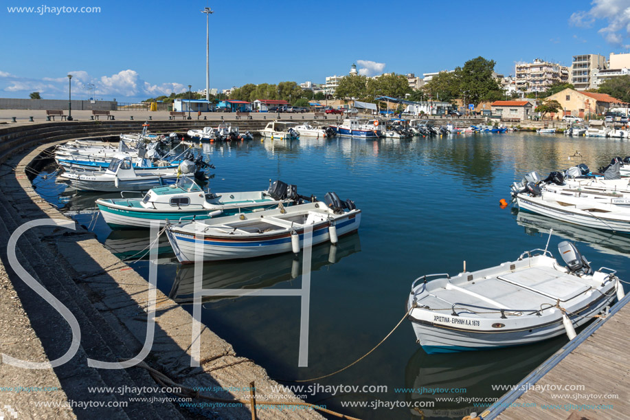 ALEXANDROUPOLI, GREECE - SEPTEMBER 23, 2017:  Port and Panorama to town of Alexandroupoli, East Macedonia and Thrace, Greece