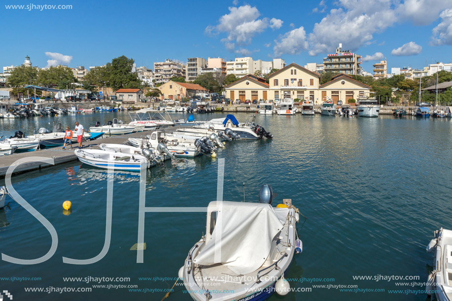 ALEXANDROUPOLI, GREECE - SEPTEMBER 23, 2017:  Port and Panorama to town of Alexandroupoli, East Macedonia and Thrace, Greece