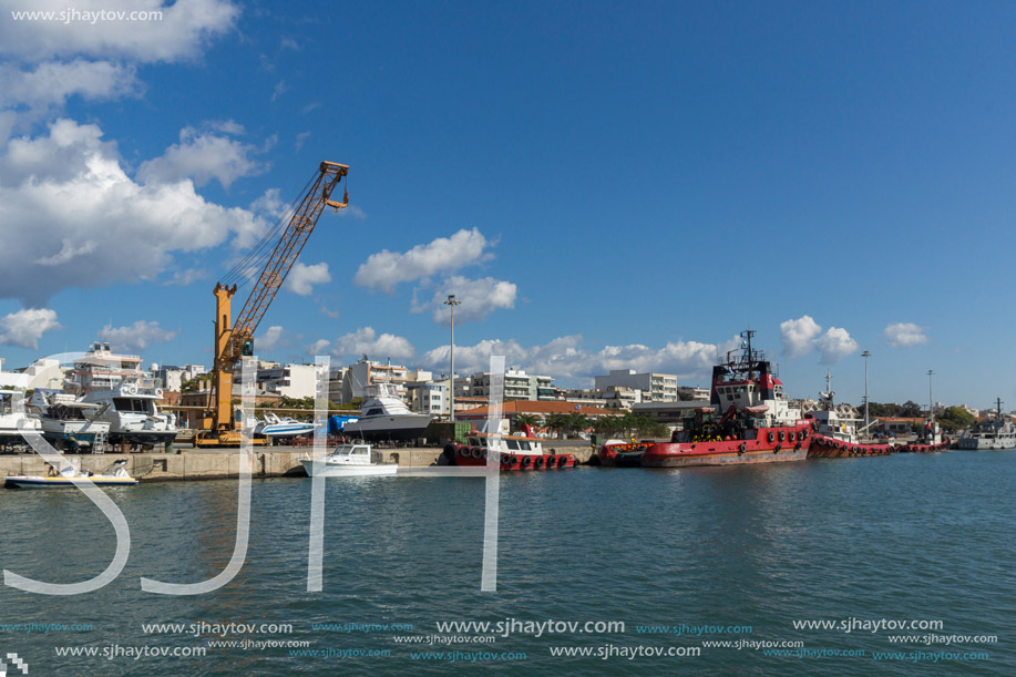 ALEXANDROUPOLI, GREECE - SEPTEMBER 23, 2017:  Port and Panorama to town of Alexandroupoli, East Macedonia and Thrace, Greece