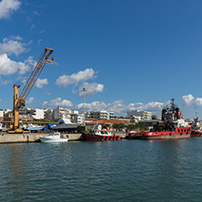 ALEXANDROUPOLI, GREECE - SEPTEMBER 23, 2017:  Port and Panorama to town of Alexandroupoli, East Macedonia and Thrace, Greece