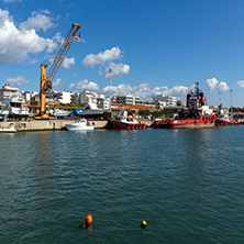 ALEXANDROUPOLI, GREECE - SEPTEMBER 23, 2017:  Port and Panorama to town of Alexandroupoli, East Macedonia and Thrace, Greece
