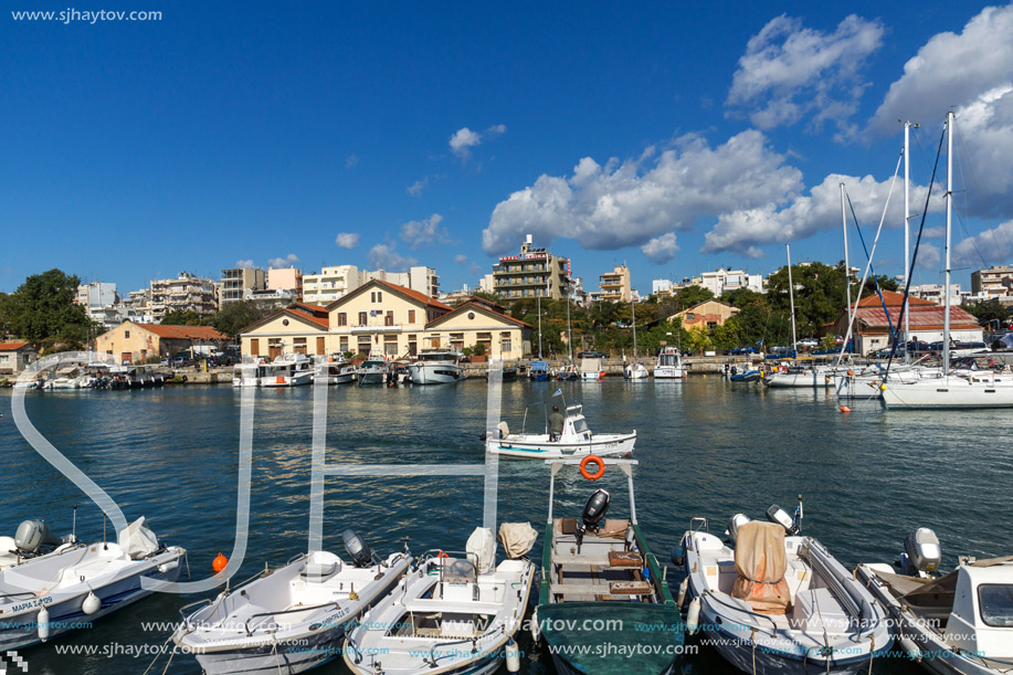 ALEXANDROUPOLI, GREECE - SEPTEMBER 23, 2017:  Port and Panorama to town of Alexandroupoli, East Macedonia and Thrace, Greece