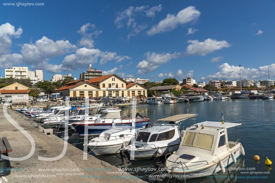 ALEXANDROUPOLI, GREECE - SEPTEMBER 23, 2017:  Port and Panorama to town of Alexandroupoli, East Macedonia and Thrace, Greece