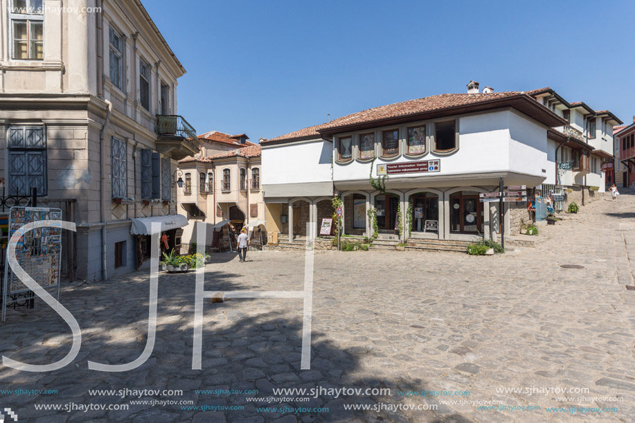 PLOVDIV, BULGARIA - SEPTEMBER 1, 2017:  Amazing view of Street and houses in Plovdiv old town, Bulgaria
