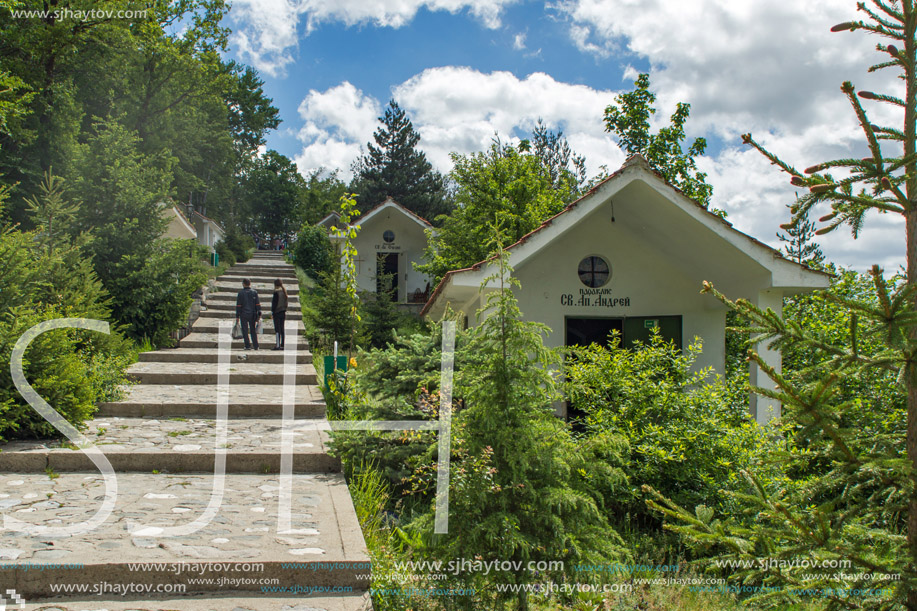 KRASTOVA GORA, BULGARIA - MAY 25, 2013: Amazing view of churches in  Krastova gora (Cross Forest) , Rhodope mountain, Bulgaria