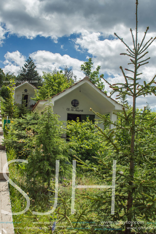 KRASTOVA GORA, BULGARIA - MAY 25, 2013: Amazing view of churches in  Krastova gora (Cross Forest) , Rhodope mountain, Bulgaria