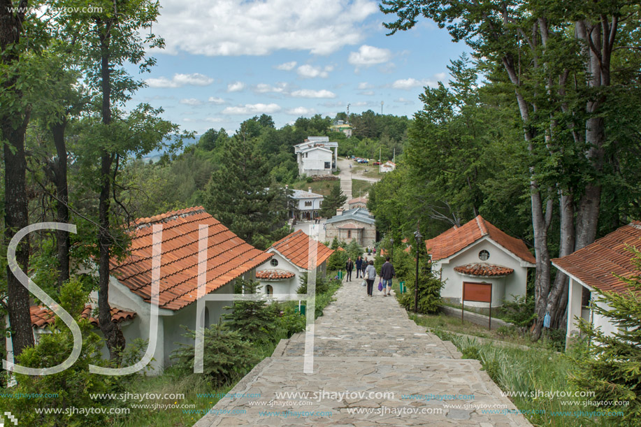 KRASTOVA GORA, BULGARIA - MAY 25, 2013: Amazing view of churches in  Krastova gora (Cross Forest) , Rhodope mountain, Bulgaria