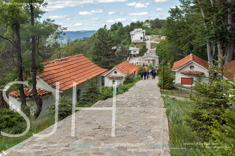 KRASTOVA GORA, BULGARIA - MAY 25, 2013: Amazing view of churches in  Krastova gora (Cross Forest) , Rhodope mountain, Bulgaria