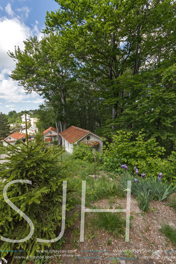 KRASTOVA GORA, BULGARIA - MAY 25, 2013: Amazing view of churches in  Krastova gora (Cross Forest) , Rhodope mountain, Bulgaria