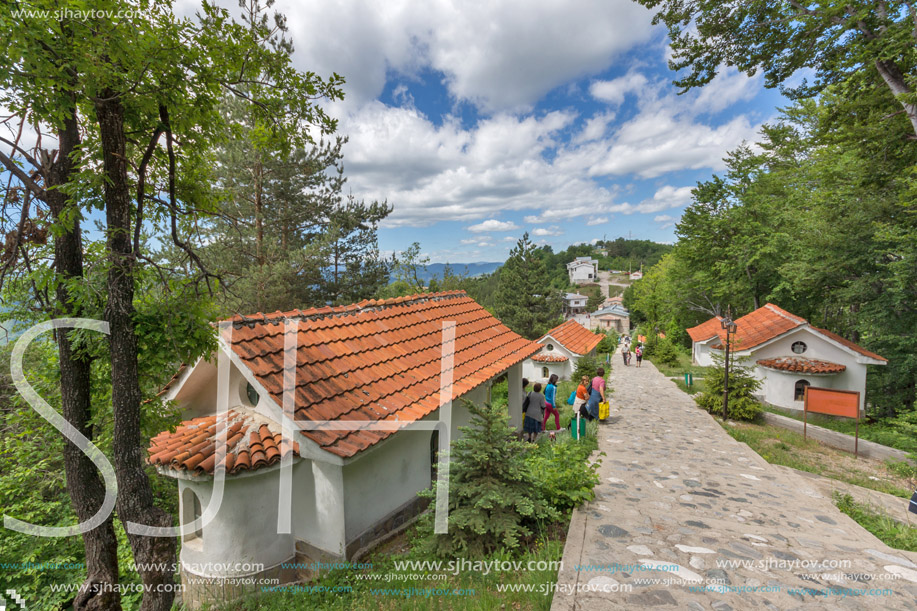 KRASTOVA GORA, BULGARIA - MAY 25, 2013: Amazing view of churches in  Krastova gora (Cross Forest) , Rhodope mountain, Bulgaria