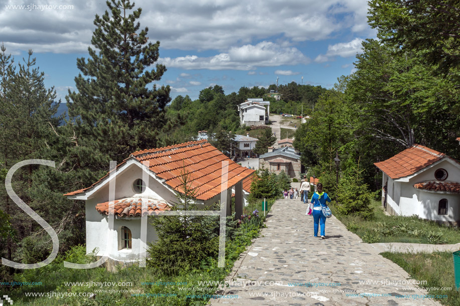 KRASTOVA GORA, BULGARIA - MAY 25, 2013: Amazing view of churches in  Krastova gora (Cross Forest) , Rhodope mountain, Bulgaria