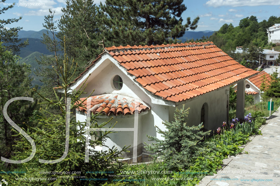 KRASTOVA GORA, BULGARIA - MAY 25, 2013: Amazing view of churches in  Krastova gora (Cross Forest) , Rhodope mountain, Bulgaria