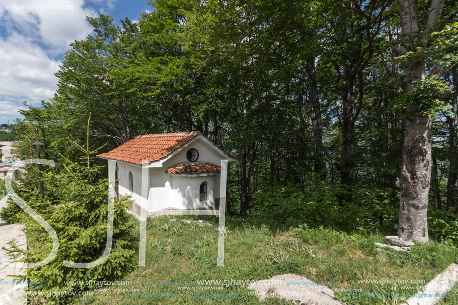 KRASTOVA GORA, BULGARIA - MAY 25, 2013: Amazing view of churches in  Krastova gora (Cross Forest) , Rhodope mountain, Bulgaria