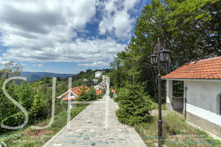 KRASTOVA GORA, BULGARIA - MAY 25, 2013: Amazing view of churches in  Krastova gora (Cross Forest) , Rhodope mountain, Bulgaria