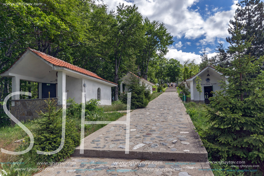 KRASTOVA GORA, BULGARIA - MAY 25, 2013: Amazing view of churches in  Krastova gora (Cross Forest) , Rhodope mountain, Bulgaria