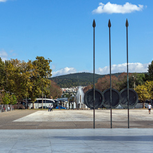 THESSALONIKI, GREECE - SEPTEMBER 30, 2017: Alexander the Great Monument at embankment of city of Thessaloniki, Central Macedonia, Greece