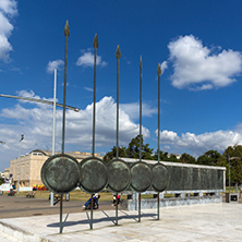 THESSALONIKI, GREECE - SEPTEMBER 30, 2017: Alexander the Great Monument at embankment of city of Thessaloniki, Central Macedonia, Greece