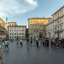 ROME, ITALY - JUNE 22, 2017: Amazing Sunset view of Piazza Navona in city of Rome, Italy