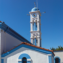 Orthodox Saint Nicholas Monastery located on two islands in Porto Lagos near town of Xanthi, East Macedonia and Thrace, Greece