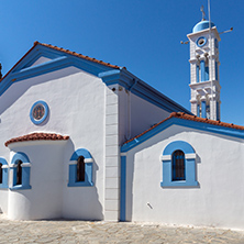 Orthodox Saint Nicholas Monastery located on two islands in Porto Lagos near town of Xanthi, East Macedonia and Thrace, Greece
