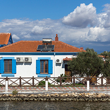 Orthodox Saint Nicholas Monastery located on two islands in Porto Lagos near town of Xanthi, East Macedonia and Thrace, Greece