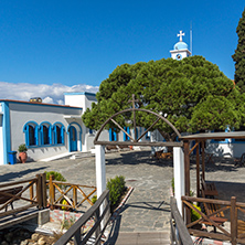 Orthodox Saint Nicholas Monastery located on two islands in Porto Lagos near town of Xanthi, East Macedonia and Thrace, Greece