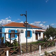 Orthodox Saint Nicholas Monastery located on two islands in Porto Lagos near town of Xanthi, East Macedonia and Thrace, Greece