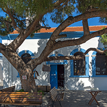Orthodox Saint Nicholas Monastery located on two islands in Porto Lagos near town of Xanthi, East Macedonia and Thrace, Greece