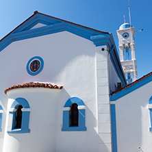 Orthodox Saint Nicholas Monastery located on two islands in Porto Lagos near town of Xanthi, East Macedonia and Thrace, Greece