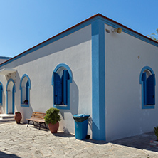 Orthodox Saint Nicholas Monastery located on two islands in Porto Lagos near town of Xanthi, East Macedonia and Thrace, Greece