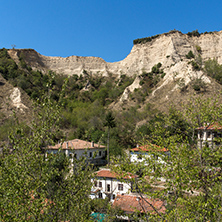 Sand pyramids and Panorama to town of Melnik, Blagoevgrad region, Bulgaria