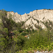 Sand pyramids and Panorama to town of Melnik, Blagoevgrad region, Bulgaria