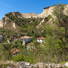 Sand pyramids and Panorama to town of Melnik, Blagoevgrad region, Bulgaria