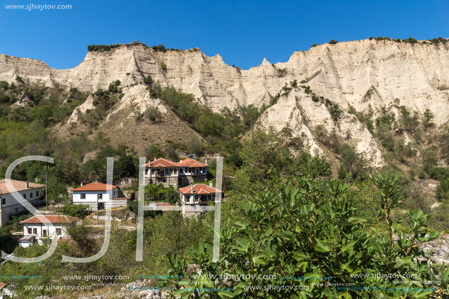 Sand pyramids and Panorama to town of Melnik, Blagoevgrad region, Bulgaria