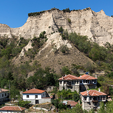 Sand pyramids and Panorama to town of Melnik, Blagoevgrad region, Bulgaria