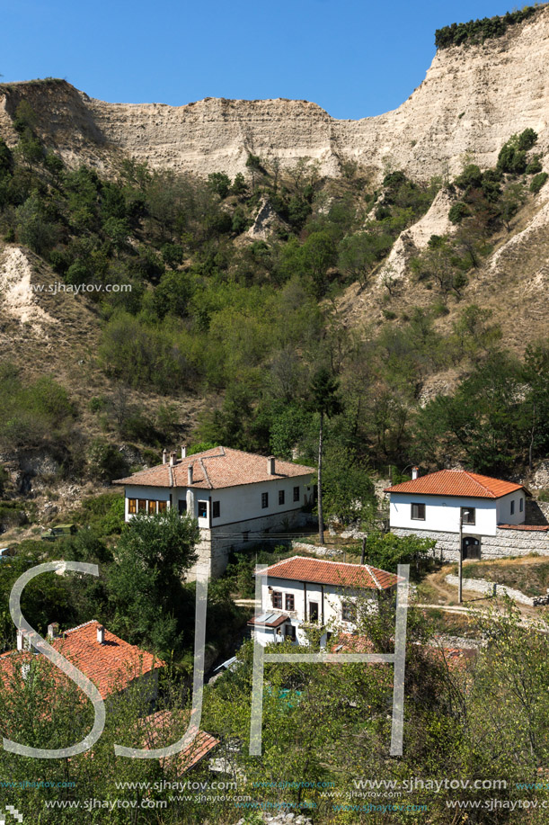 Sand pyramids and Panorama to town of Melnik, Blagoevgrad region, Bulgaria