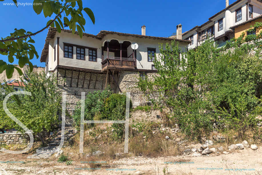 Old houses from the nineteenth century and sand pyramids in town of Melnik, Blagoevgrad region, Bulgaria