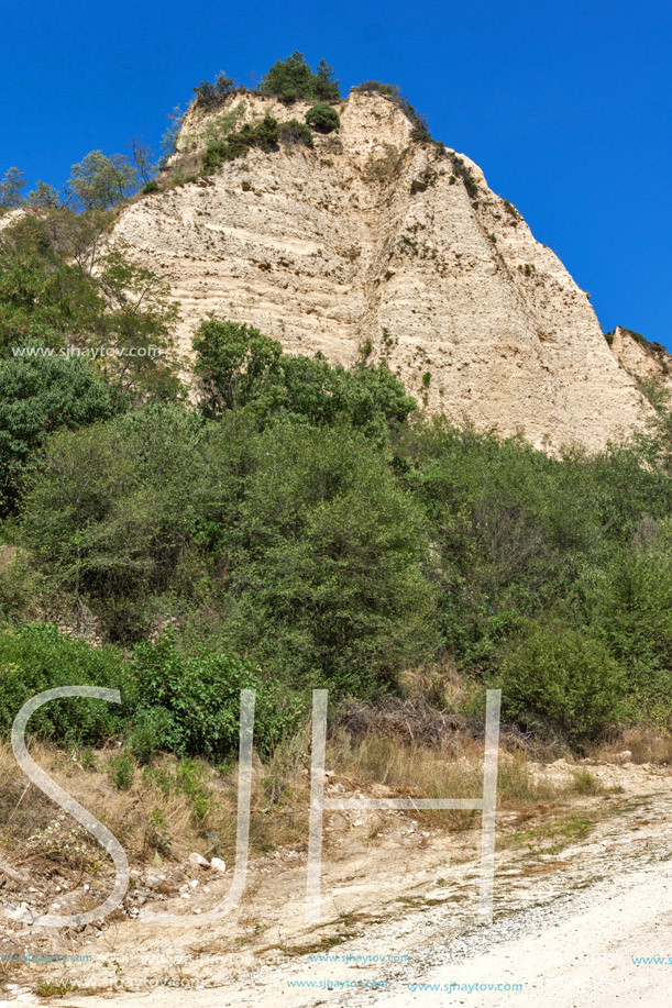Amazing view of sand pyramids in town of Melnik, Blagoevgrad region, Bulgaria
