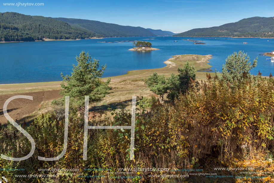 Amazing Autumn Landscape of Dospat  Reservoir, Smolyan Region, Bulgaria