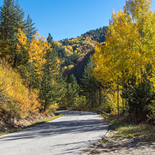 Amazing Autumn landscape near town of Dospat, Rhodope Mountains, Bulgaria