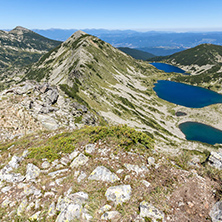 Amazing Landscape of Kremenski and popovo lakes from Dzhano peak, Pirin Mountain, Bulgaria