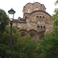 THESSALONIKI, GREECE - SEPTEMBER 30, 2017: Ancient Byzantine Orthodox church of St. Panteleimon in the center of city of Thessaloniki, Central Macedonia, Greece