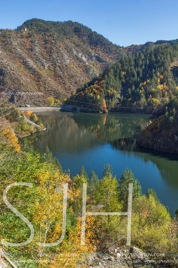 Autumn Autumn Landscape of Teshel  Reservoir, Smolyan Region, Bulgaria