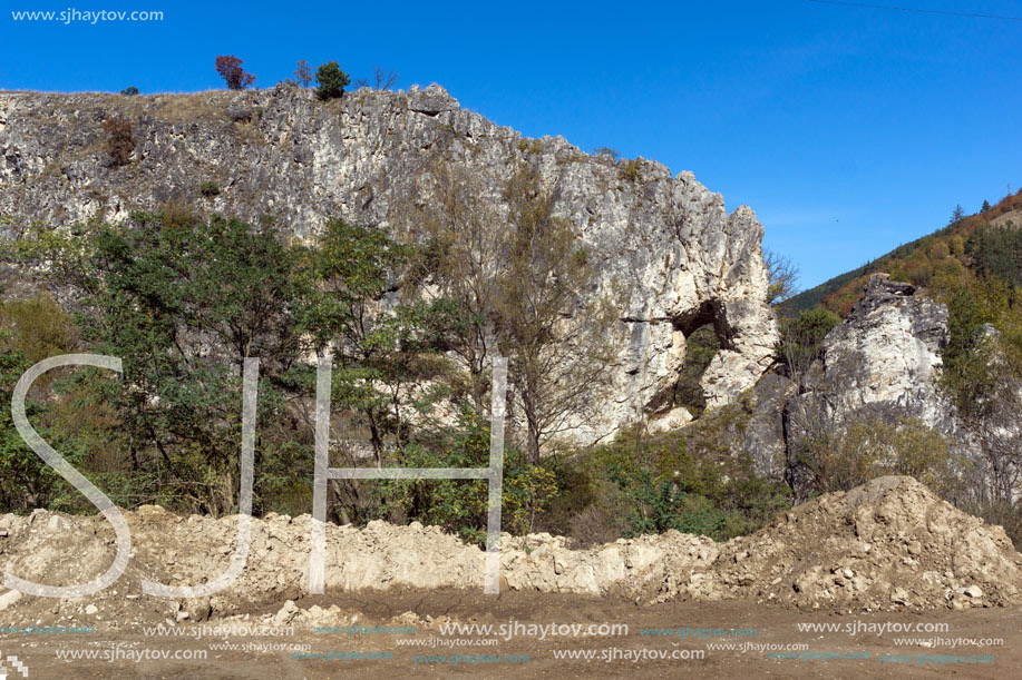 Rock formation The Elephant near town of Devin, Rhodope Mountains, Bulgaria