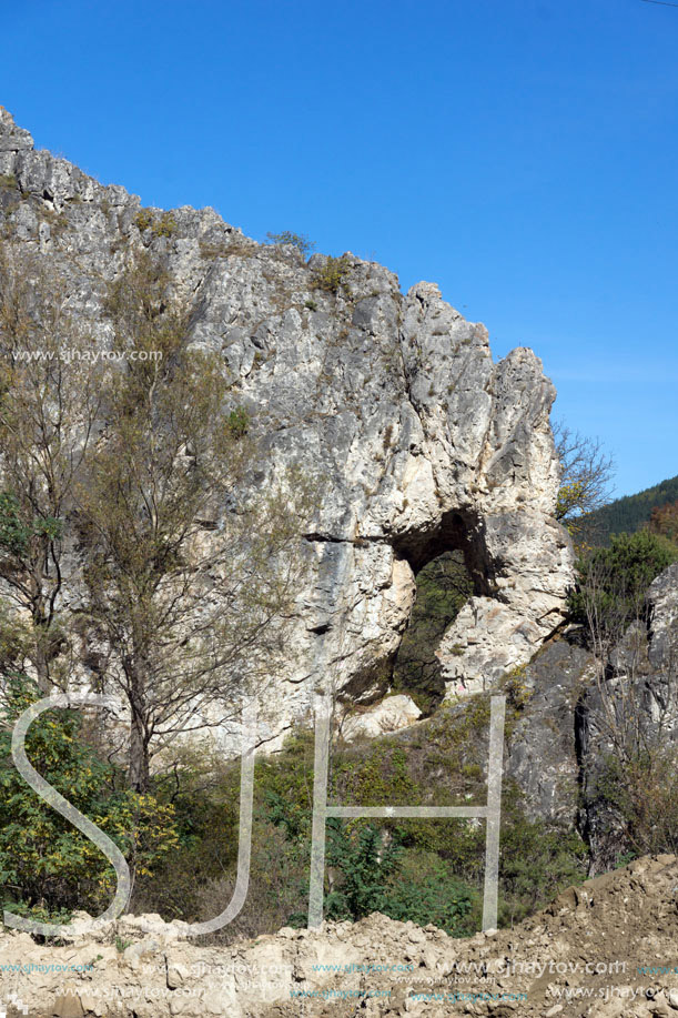 Rock formation The Elephant near town of Devin, Rhodope Mountains, Bulgaria
