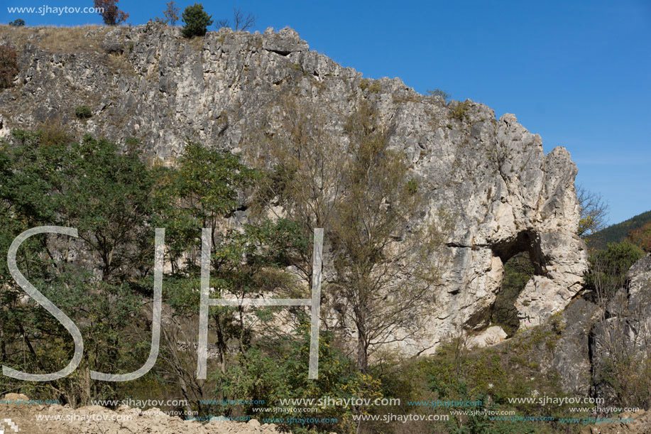 Rock formation The Elephant near town of Devin, Rhodope Mountains, Bulgaria